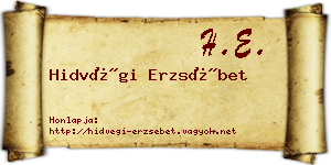 Hidvégi Erzsébet névjegykártya
